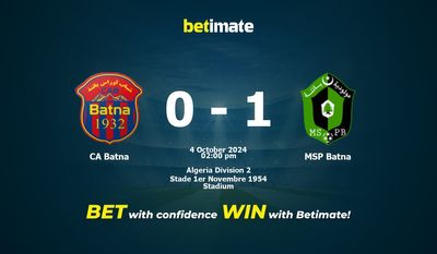 CA Batna vs MSP Batna Prediction, Odds & Betting Tips 10/04/2024