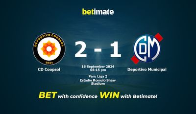 CD Coopsol vs Deportivo Municipal Prediction, Odds & Betting Tips 09/16/2024