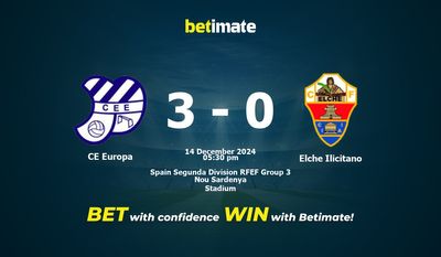 CE Europa vs Elche Ilicitano Prediction, Odds & Betting Tips 12/14/2024