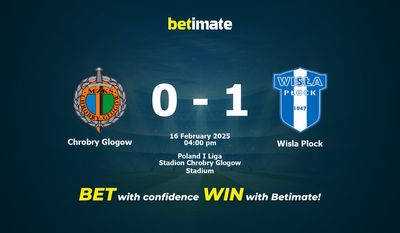 Chrobry Glogow против Wisla Plock Прогноз, коэффициенты и советы по ставкам 16.02.2025