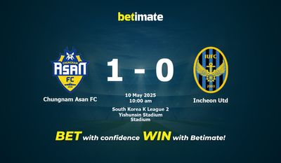 Chungnam Asan FC vs Incheon Utd Prediction, Odds & Betting Tips 05/10/2025
