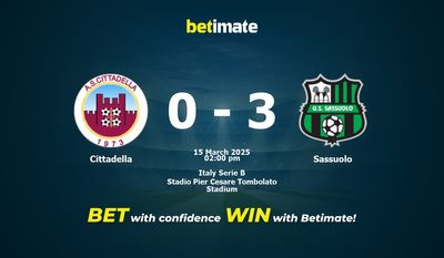 Cittadella vs Sassuolo Prediction, Odds & Betting Tips 03/15/2025