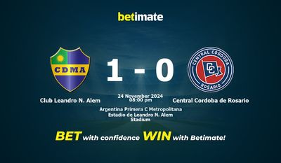 Club Leandro N. Alem vs Central Cordoba de Rosario Pronostici, quote e consigli di scommessa 24/11/2024