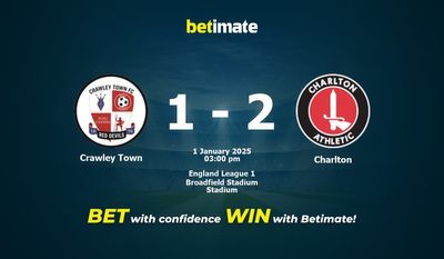 Predicción Crawley Town vs Charlton, cuotas y consejos de apuestas 01/01/2025