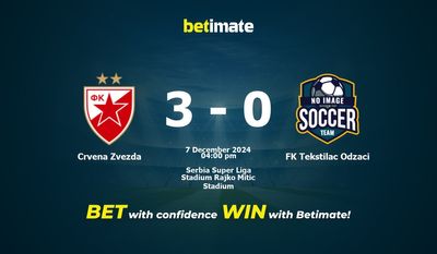 Crvena Zvezda vs FK Tekstilac Odzaci Prédiction, cotes et conseils de paris 07/12/2024
