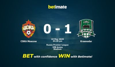 CSKA Moscow vs Krasnodar Prediction, Odds & Betting Tips 05/10/2025