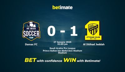 Damac FC vs Al Ittihad Jeddah Prognoza, kursy i porady bukmacherskie 27.01.2025