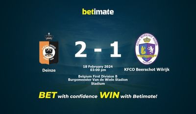 Deinze vs KFCO Beerschot Wilrijk التوقعات، الصعاب ونصائح الرهان 2024/02/18