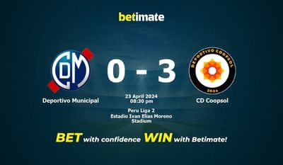 Deportivo Municipal vs CD Coopsol Prediction, Odds & Betting Tips 04/23/2024