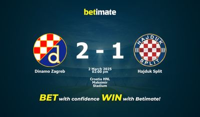 Dinamo Zagreb vs Hajduk Split Prédiction, cotes et conseils de paris 02/03/2025