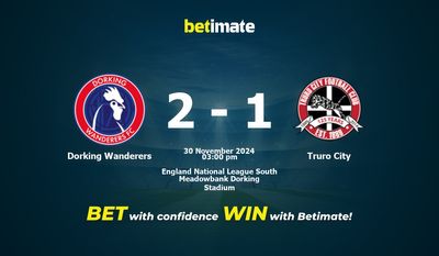 Pronostic, cotes et conseils de paris pour Dorking Wanderers vs Truro City 30/11/2024