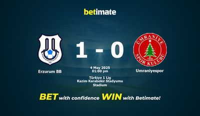 Erzurum BB vs Umraniyespor Prediction, Odds & Betting Tips 05/04/2025