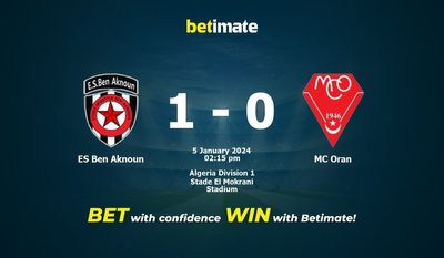 وفاق بن عكنون vs مولودية وهران التوقعات، الاحتمالات ونصائح الرهان 05/01/2024