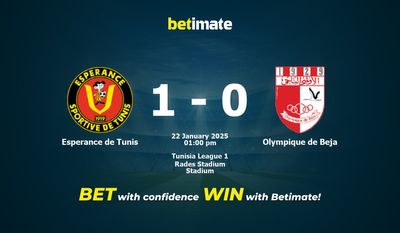 Espérance de Tunis vs Olympique de Beja Prédiction, cotes et conseils de paris 01/22/2025