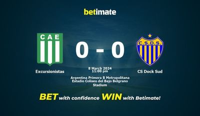 Excursionistas vs CS Dock Sud التوقعات، الاحتمالات ونصائح الرهان 08/03/2024