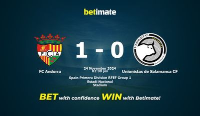 Pronostici, quote e consigli di scommessa FC Andorra vs Unionistas de Salamanca CF 24/11/2024