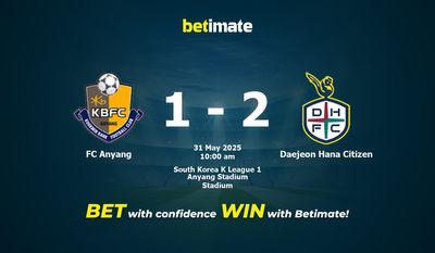 FC Anyang vs Daejeon Hana Citizen Prediction, Odds & Betting Tips 05/31/2025