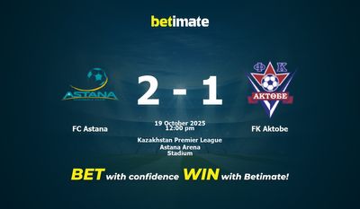 FC Astana vs FK Aktobe Prediction, Odds & Betting Tips 10/19/2025