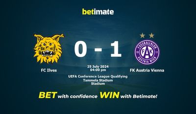 FC Ilves vs FK Austria Vienna Prediction, Odds & Betting Tips 07/25/2024