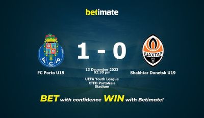 FC Porto U19 vs Shakhtar Donetsk U19 تنبؤ، احتمالات & نصائح الرهان 13/12/2023