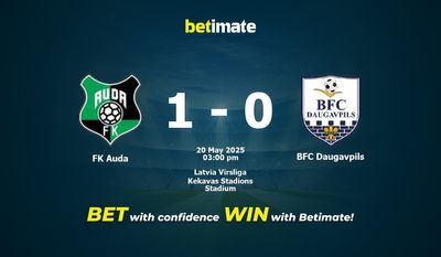 FK Auda vs BFC Daugavpils Prediction, Odds & Betting Tips 05/20/2025