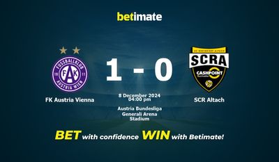 Pronostic, cotes et conseils de paris FK Austria Vienna vs SCR Altach 08/12/2024