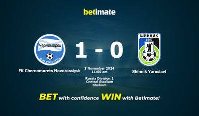 FK Chernomorets Novorossiysk vs Shinnik Yaroslavl Pronostici, quote e consigli di scommessa 03/11/2024
