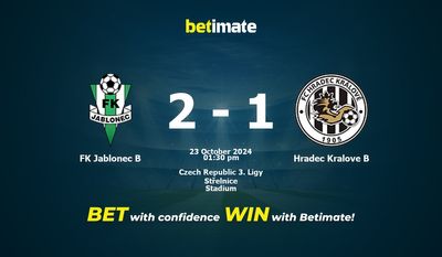 FK Jablonec B vs Hradec Kralove B Prédiction, cotes et conseils de paris 23/10/2024