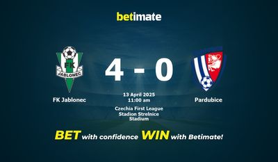 FK Jablonec vs Pardubice Prediction, Odds & Betting Tips 04/13/2025