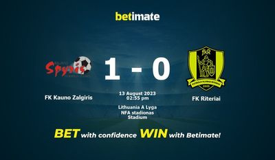 FK Kauno Zalgiris vs FK Riteriai Prediction, Odds & Betting Tips 08/13/2023