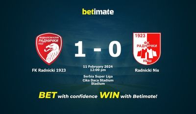 FK Radnicki 1923 vs Radnicki Nis 预测、赔率和投注技巧 02/11/2024
