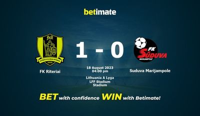 FK Riteriai vs Suduva Marijampole Prediction, Odds & Betting Tips 08/18/2023