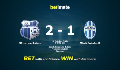 FK Usti nad Labem vs Mladá Boleslav B Prediction, Odds & Betting Tips 10/11/2024