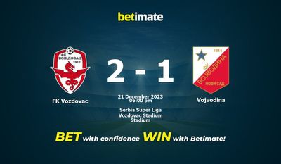 FK Vozdovac বনাম Vojvodina ভবিষ্যদ্বাণী, প্রতিকূলতা এবং বাজির টিপস 12/21/2023