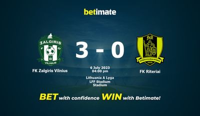 FK Zalgiris Vilnius vs FK Riteriai Prediction, Odds & Betting Tips 07/06/2023