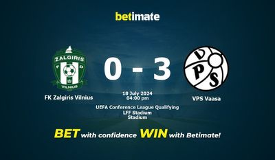 FK Zalgiris Vilnius vs VPS Vaasa Prediction, Odds & Betting Tips 07/18/2024