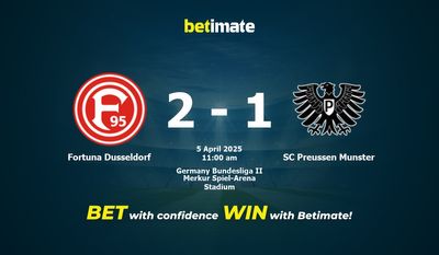 Fortuna Dusseldorf vs SC Preussen Munster Prediction, Odds & Betting Tips 04/05/2025