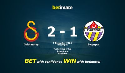 Galatasaray vs Eyupspor Prediction, Odds & Betting Tips 12/01/2024
