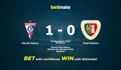 Gornik Zabrze vs Piast Gliwice Prediction, Odds & Betting Tips 11/24/2024