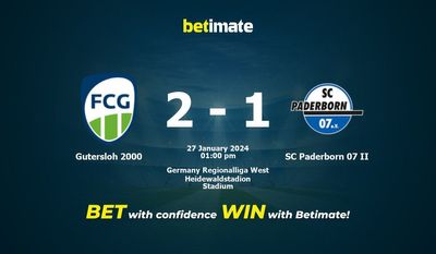 Gutersloh 2000 vs SC Paderborn 07 II 预测、赔率和投注技巧 01/27/2024