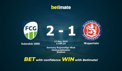Gutersloh 2000 vs Wuppertaler Prediction, Odds & Betting Tips 05/17/2025