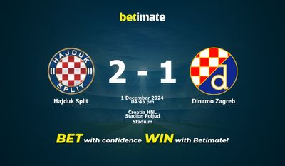 Hajduk Split vs Dinamo Zagreb Prédiction, cotes et conseils de paris 01/12/2024