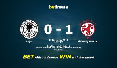 هجر vs الفيصلي حرمة التوقعات، الاحتمالات ونصائح الرهان 25/12/2023