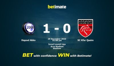 Hapoel Akko vs SC Kfar Qasim التوقعات، الاحتمالات ونصائح الرهان 29/12/2023