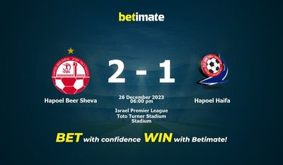Hapoel Beer Sheva vs Hapoel Haifa 预测、赔率和投注技巧 12/26/2023