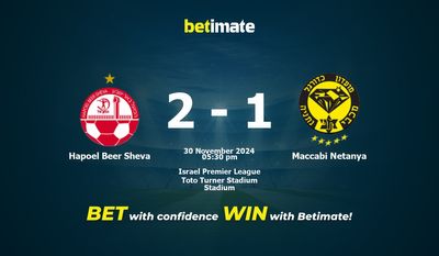 Pronostic Hapoel Beer Sheva vs Maccabi Netanya, cotes et conseils de paris 30/11/2024