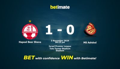 Pronostic Hapoel Beer Sheva vs MS Ashdod, cotes et conseils de paris 11/03/2024