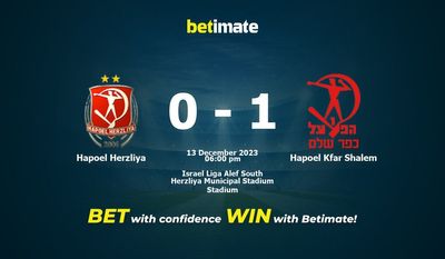 Hapoel Herzliya vs Hapoel Kfar Shalem 预测、赔率和投注技巧 12/13/2023