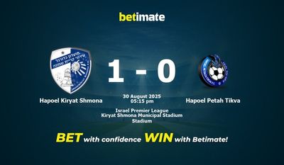 Hapoel Kiryat Shmona vs Hapoel Petah Tikva Prediction, Odds & Betting Tips 08/30/2025