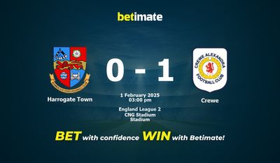 Dự đoán Harrogate Town vs Crewe, Tỷ lệ cược & Mẹo cá cược 02/01/2025